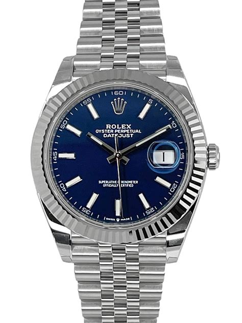 rolex datejust 41mm blu jubilee|rolex datejust blue dial 41mm.